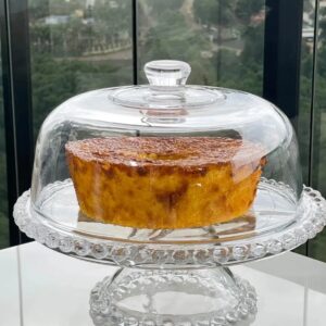 Boleira Wolff 30135 Transparente Com Pé E Tampa Pearl 30,2x24,5cm Sem Cor Lisa