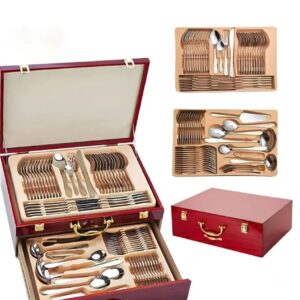 Faqueiro 84 Pç Maleta De Madeira Dusseldorf